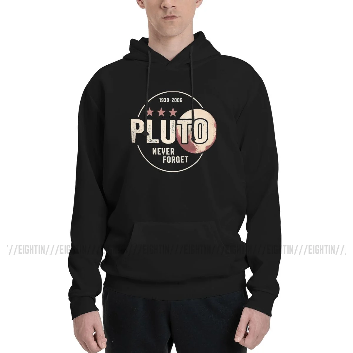 

Pluto Never Forget Hoodie Men's Fashion Retro Science Sweatshirts Autumn Long Sleeve Pullovers