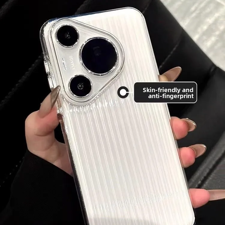 Фото Чехол для Huawei Pura 80 Ultra, новый высокопрозрачный гофрированный простой жесткий чехол с большим отверстием для Pura 80 Pro Plus Funda №4