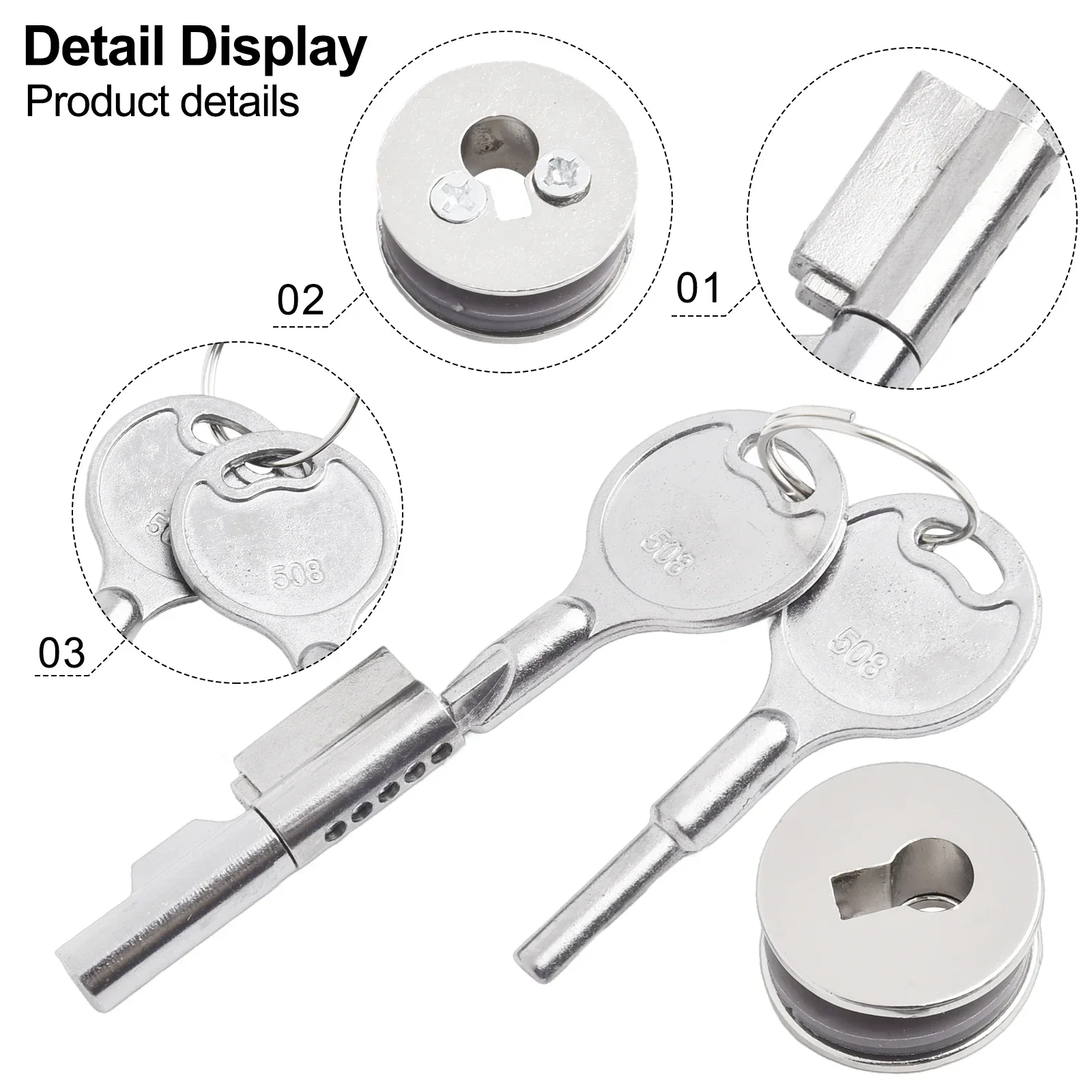 1 комплект замок для раздвижных стеклянных дверей с ключом витрина хромированной