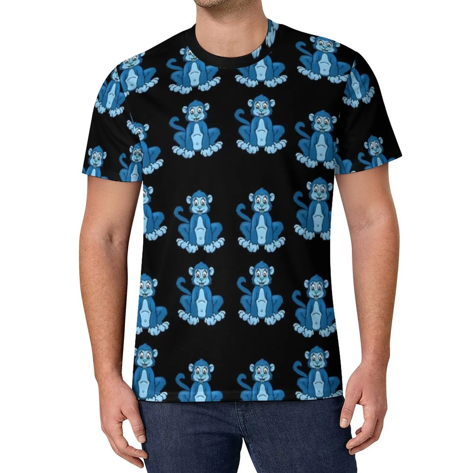 

Cute Monkey T Shirt Men Funny Animal Print EMO T Shirts Summer Vintage Tees Custom Big Size Tops