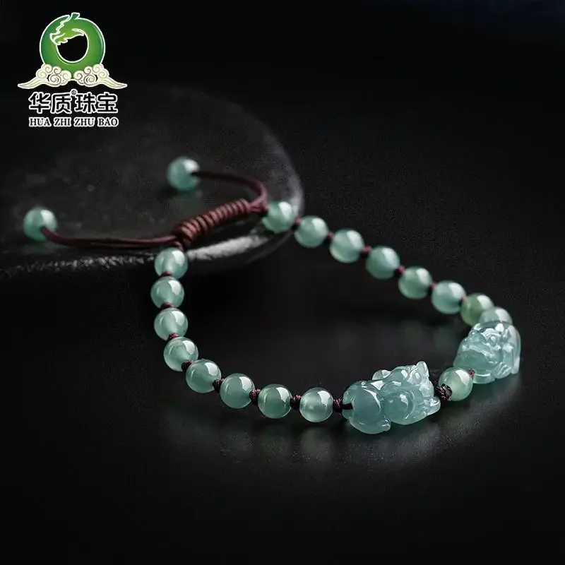 Высококачественные Натуральные товары A-товары нефритовый Ледяной Синий браслет