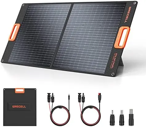 

100W Portable Solar Panel for Power Station Generator, 20V Foldable Solar Cell Solar Charger with -4 High-Efficiency Battery Cha