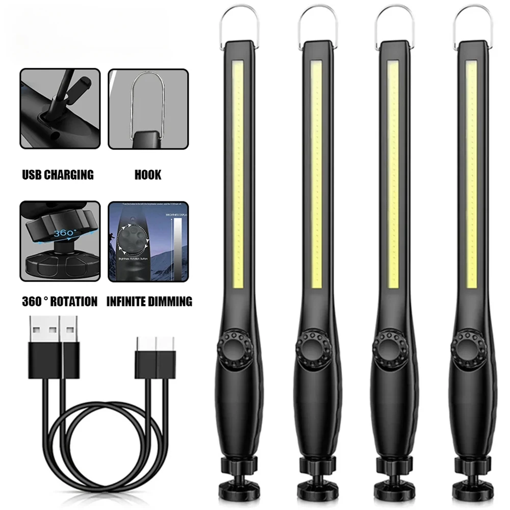 USB Перезаряжаемый COB фонарик магнитная работа мощный портативный фонарь со