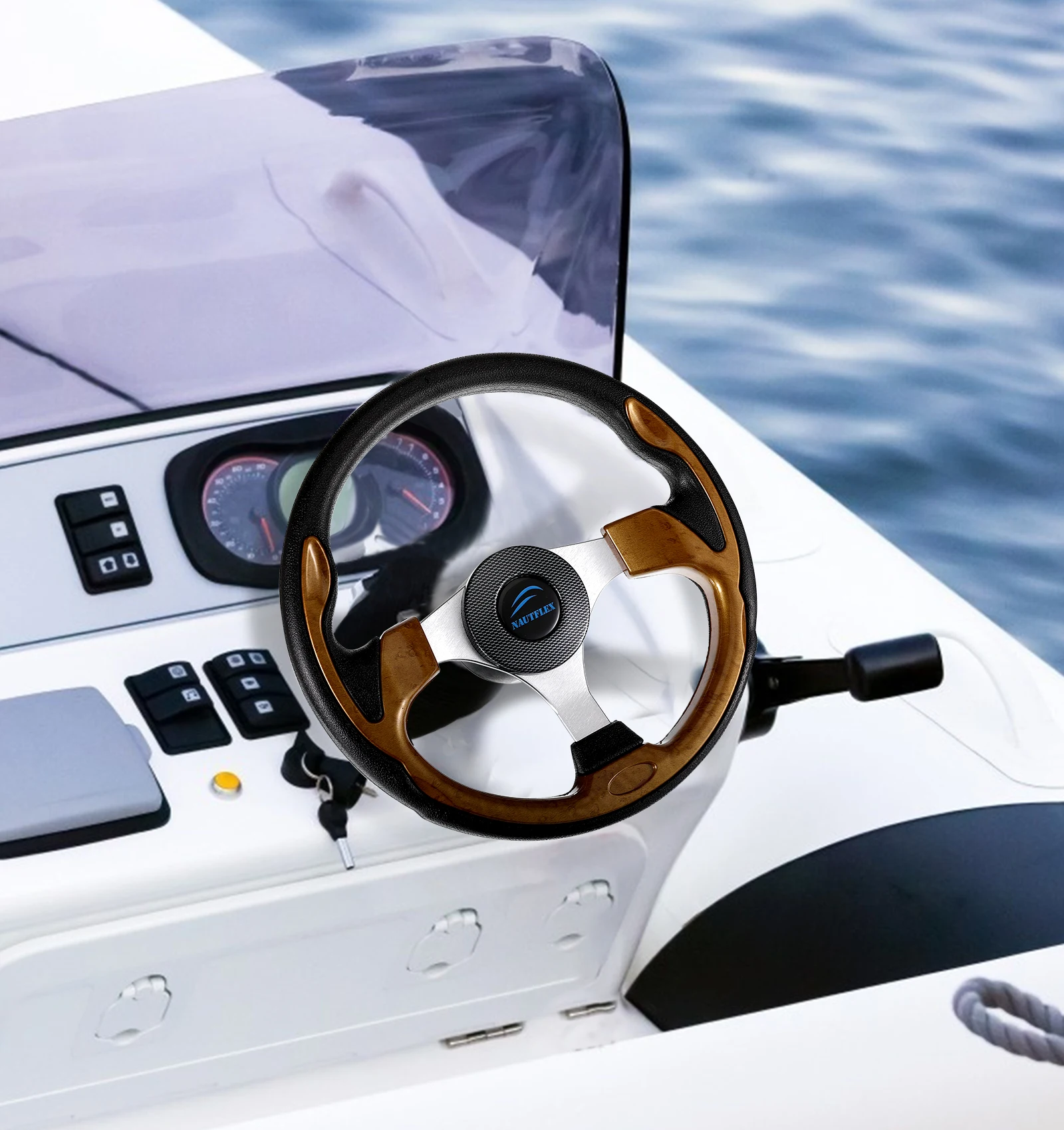 

Рулевое колесо для лодки, 2,5-дюймовый Вал, сплав, 3 Спицы, не направленный, антикоррозийный, съемный шлем, уличный каяк, аксессуары, фурнитура