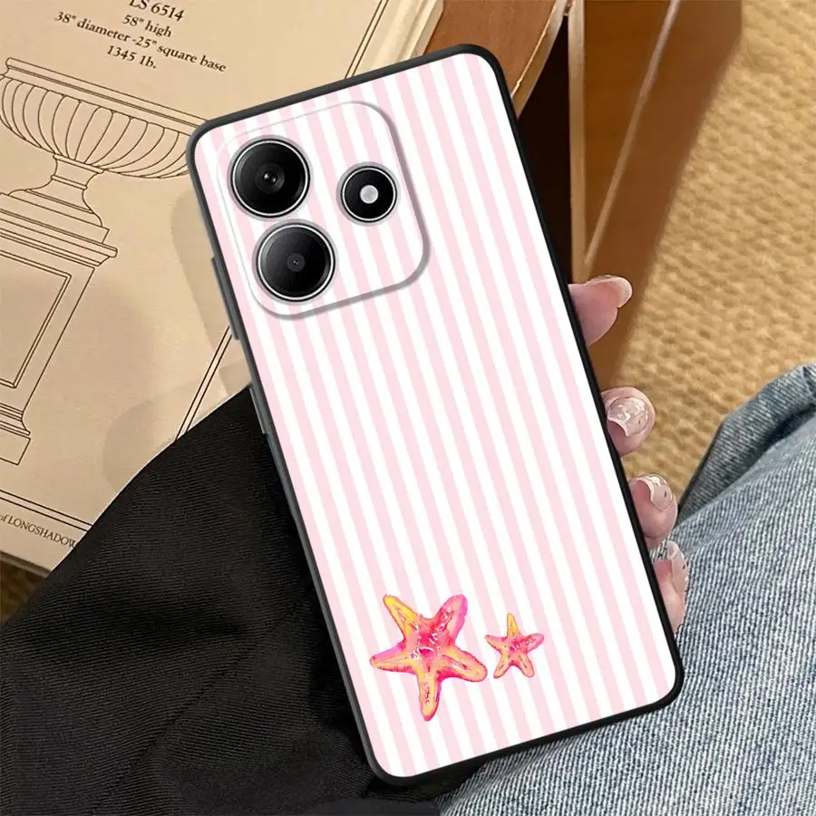 Фото Чехол для телефона с полосками в виде морских звезд для Xiaomi Redmi Note 15 10 14C 9 8 13 14 Pro Plus 12 11 12C 13C A7 Pro A5 A4 K80 A1 A2 K40 №1