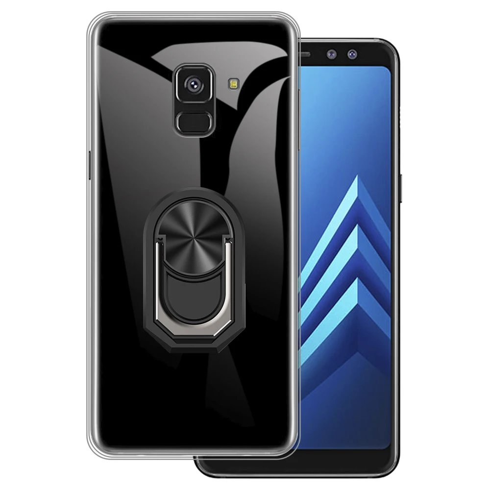 Роскошный противоударный чехол с кольцом-держателем для Samsung Galaxy A8 2018 A530F мягкий