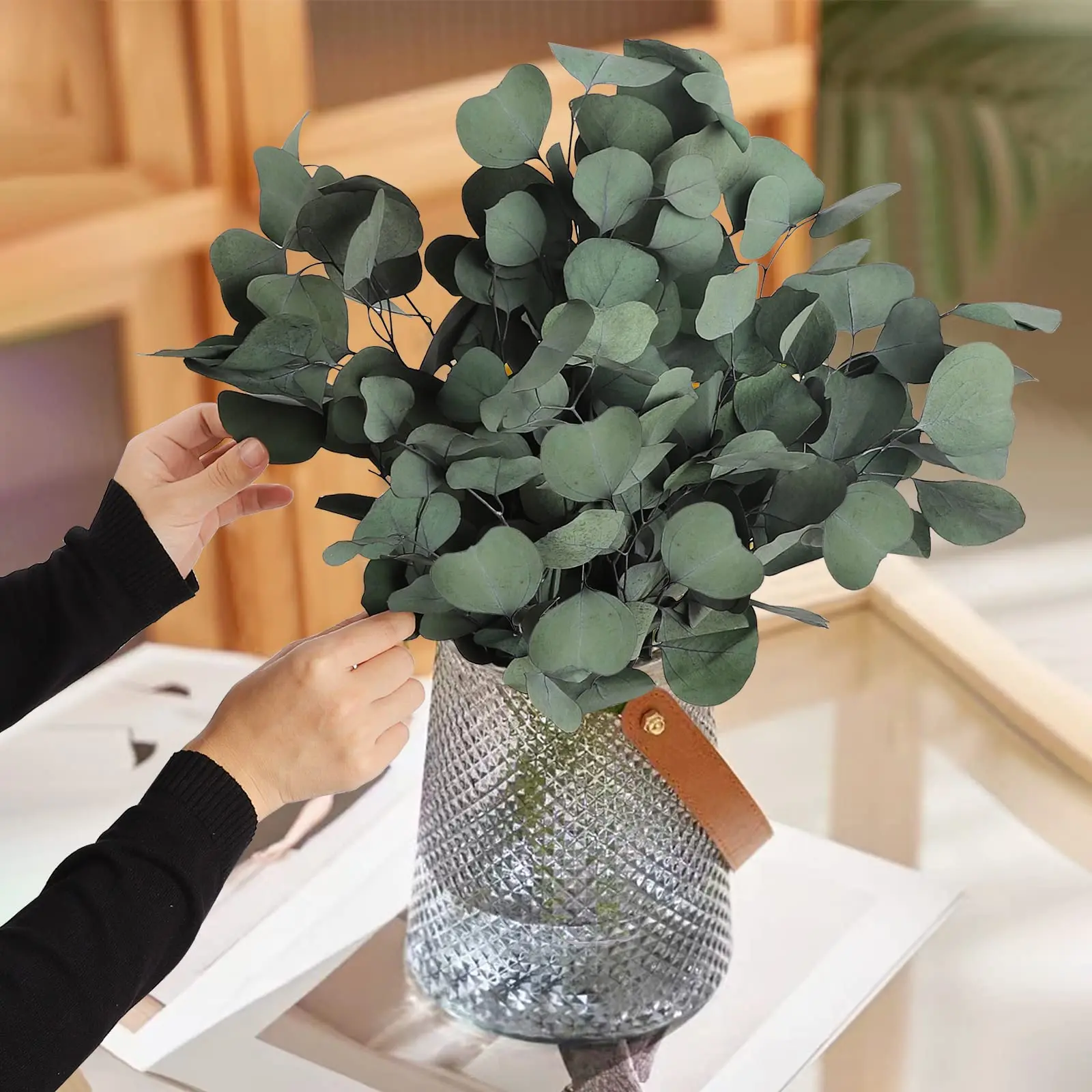 

50g Natural Preserved Eucalyptus Artificial Plant Eucalyptus Leaves Home Decoration Christmas Outdoor Wedding Party Arrangement