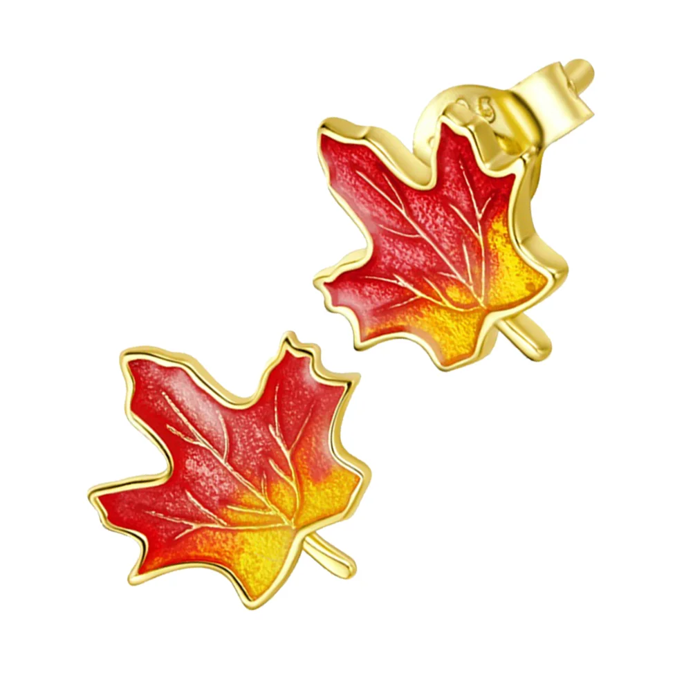 

Maple Leaf Stud Memorial Gifts Dangle Decoration Lovely Pendants Stubs S925 Man