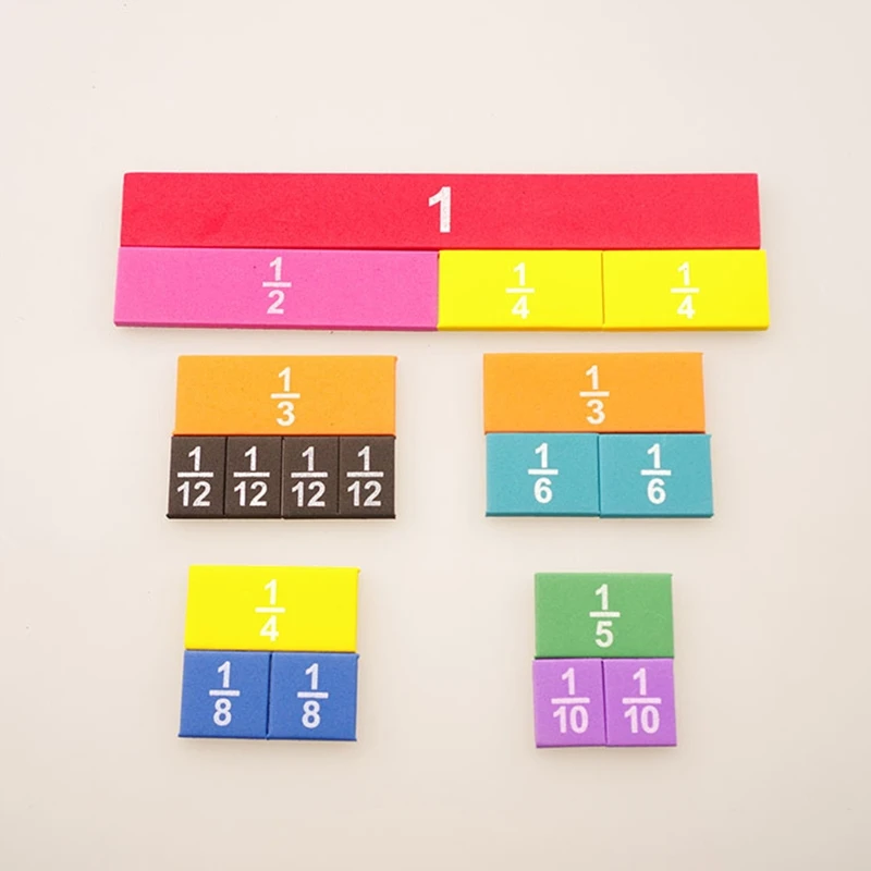 

7,99x0,98x0,2 "Математическая дробная плитка для детей начальной школы игрушка для раннего образования для обучения мозгу необходимый математич...