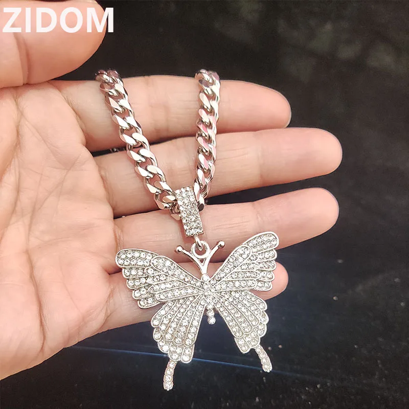 Мужская цепочка с подвеской-бабочкой в стиле хип-хоп ширина 7 мм - купить по