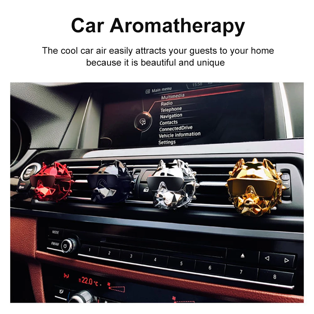 

Creative Auto Internal Vent Fragrance Scent Odor Diffuser Bulldog Car Air Fresheners Vent Clip Small Decoration Accessories