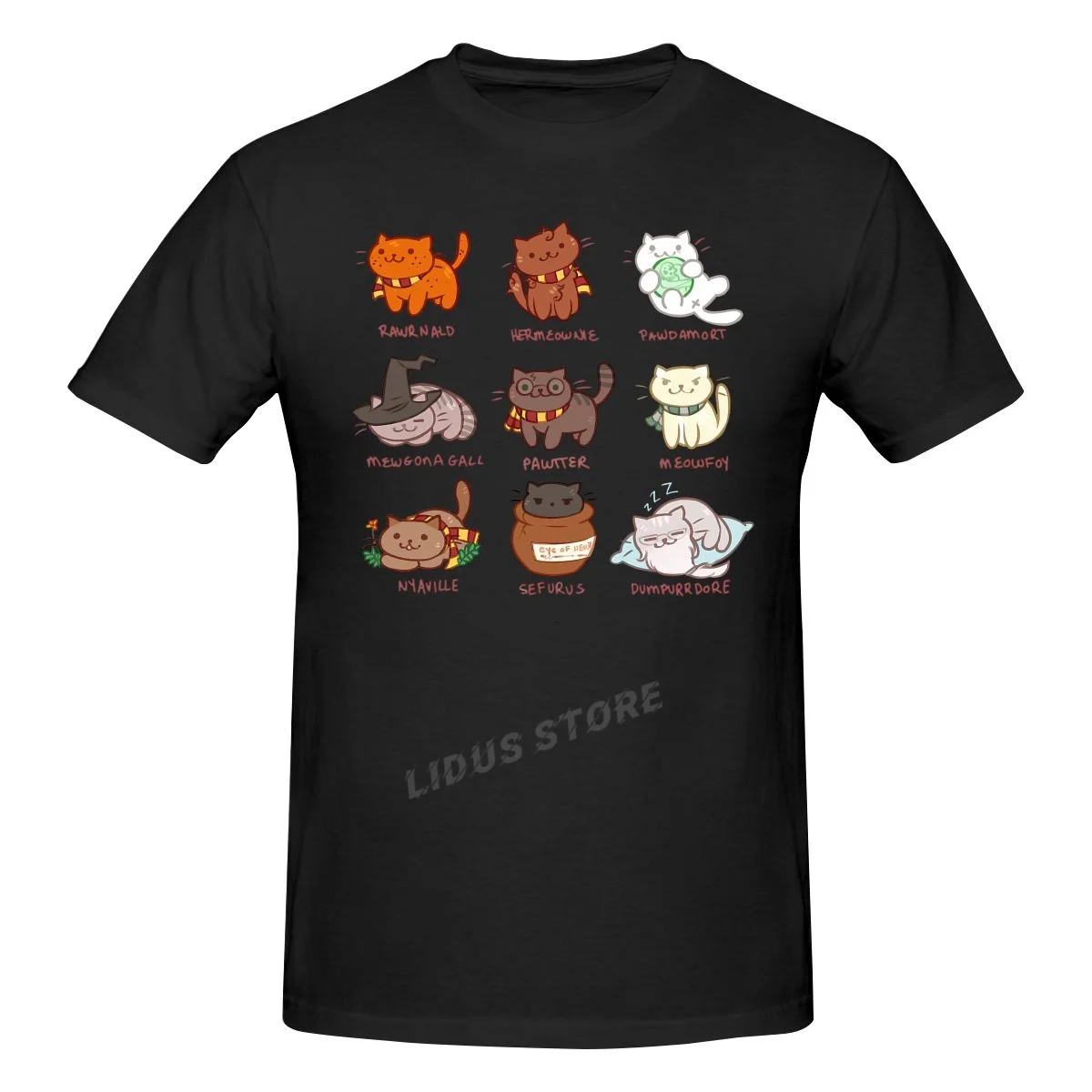 

Hairy Pawtter-Cat T shirt Harajuku Clothing Short Sleeve Cotton Streetwear Graphic Tshirt Tees