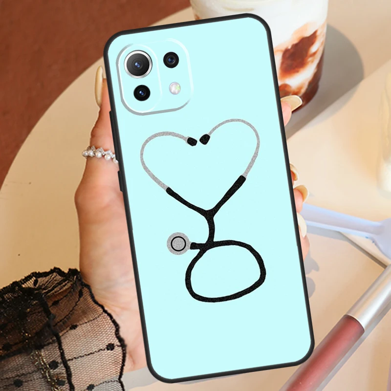 Доктор медсестра сердце стетоскоп для Xiaomi 13 Ultra 12 Lite 11T 12T 13T Pro 12X POCO F5 X5 X3 X4 F4 GT M5 M5s F3