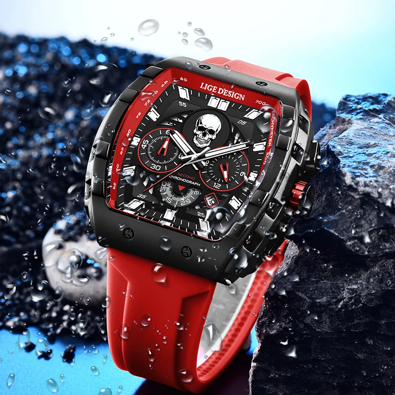 LIGE модные повседневные часы для мужчин лучший бренд класса люкс силиконовые