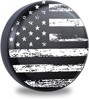 jusen black white vintage american flag spare tire cover protectors weatherproof dust proof for fit for jeep wrangler rv suv t