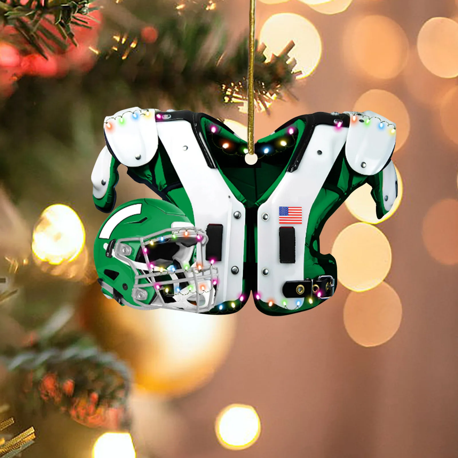 2022 Christmas Tree Pendant Creative American Football Shoulder Pads And Helmet Decoration Car Rearview Mirror Crafts Collection |