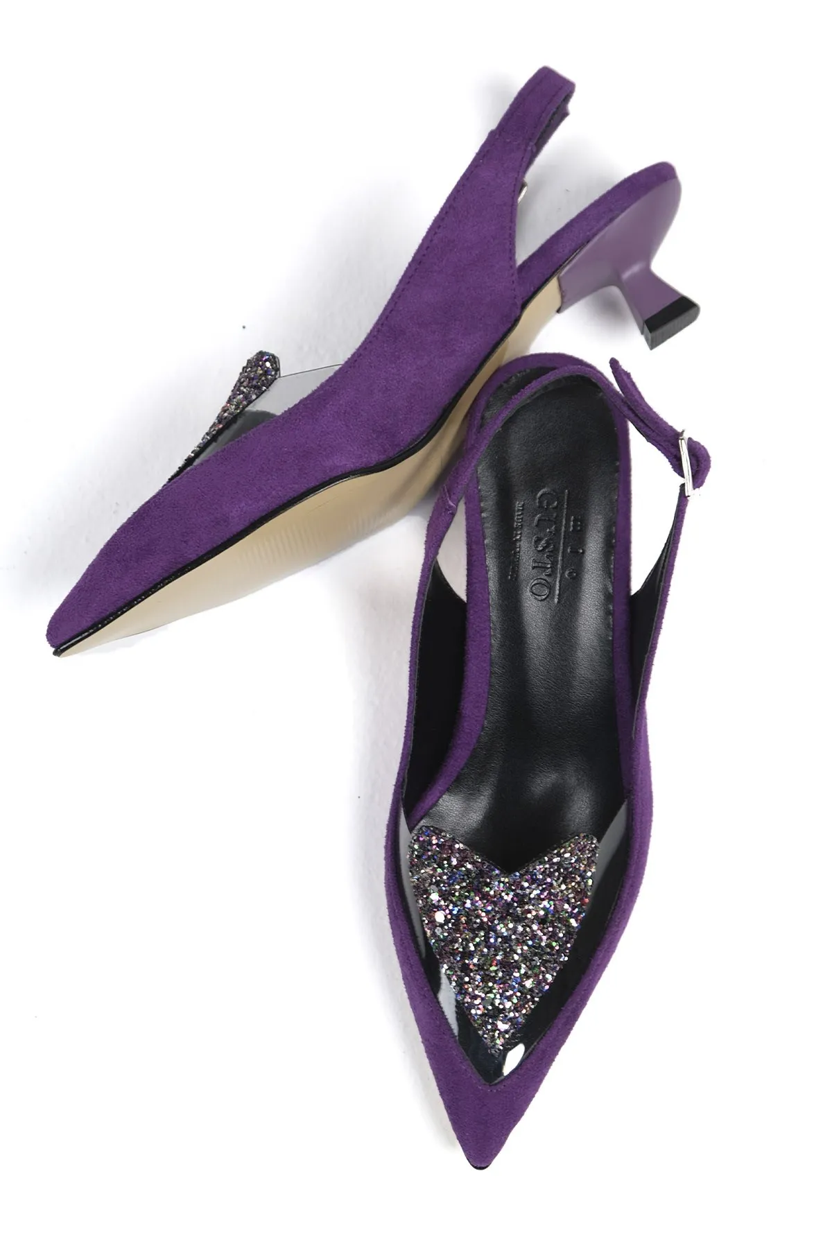 

Katia Purple Color Short Heel Shoes