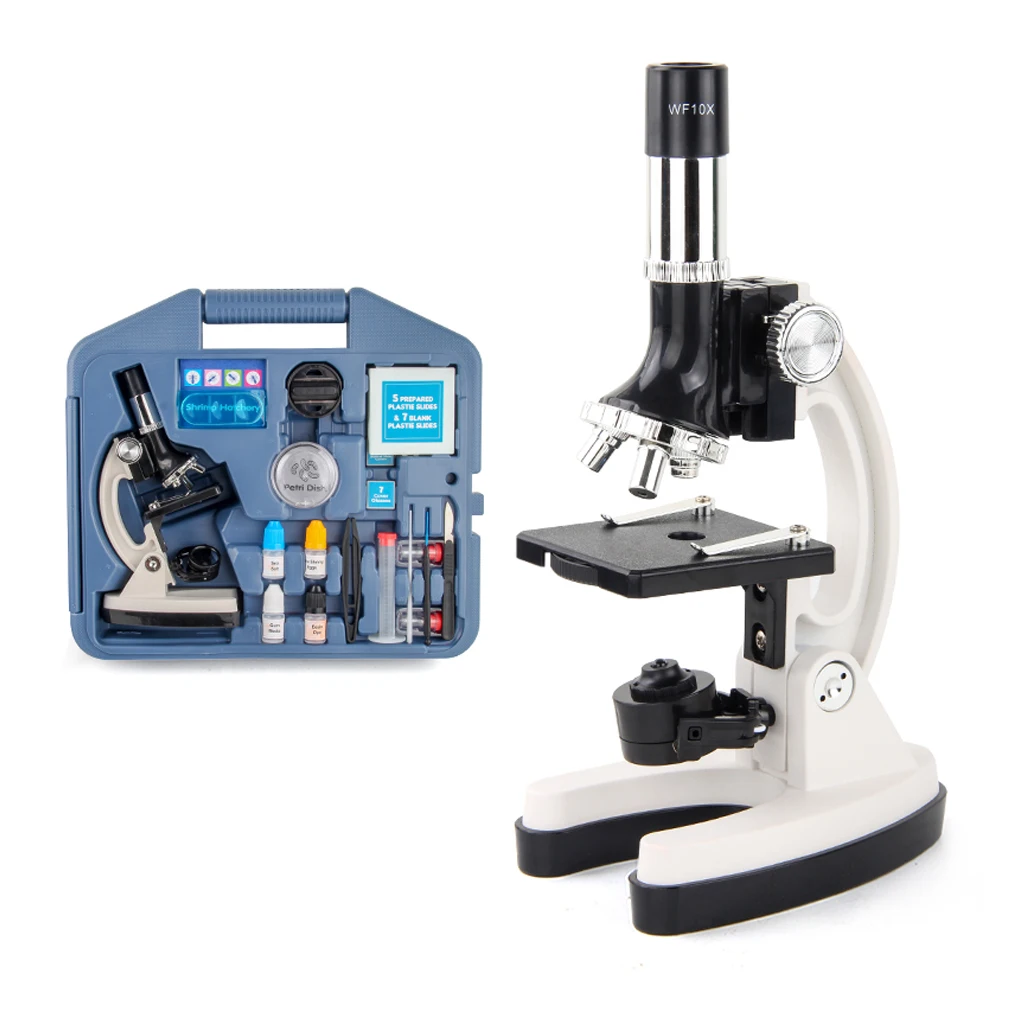 

28 pcs set Students Adjustable Biological Microscope 1200X Magnification Beginner Microscopes Kit Magnifying Glass