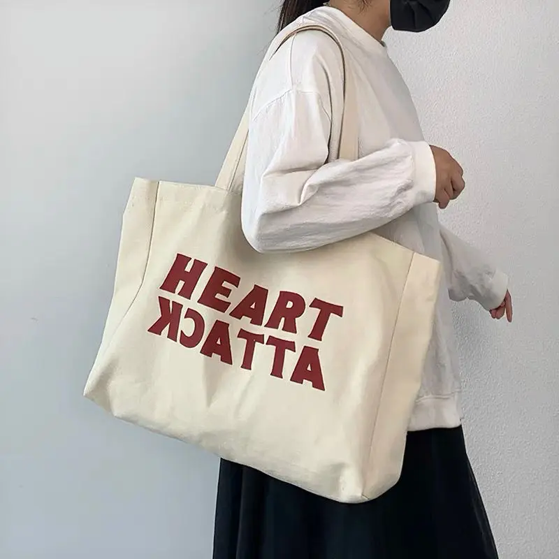 

Women's Pure Cotton Canvas Shoulder Bag New Handbag Large-capacity Fashion College Students Leisure Handbag Shopping Handbag