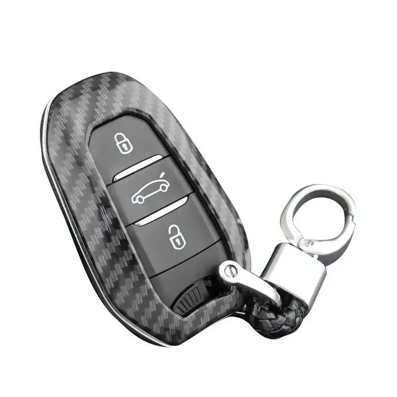 

Car Key Case Cover Shell With Key Chain For Peugeots 508 2019-2020 3008 5008 2017-2019 C3 C4 C5 DS4 DS5 DS3 DS7