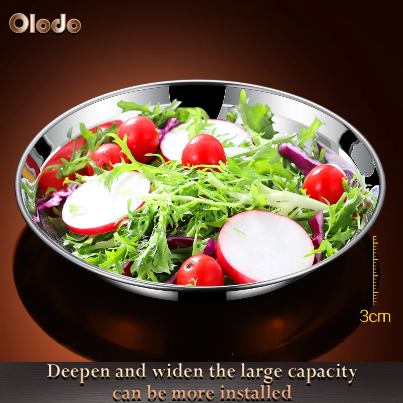 Тарелка из нержавеющей стали 316 роскошная тарелка Deluxe бытовые тарелки 304 Глубокая