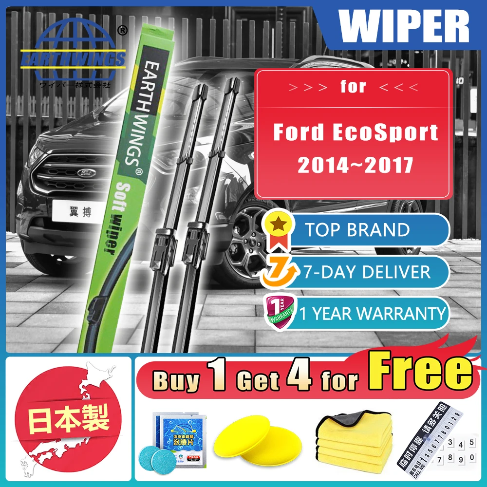 

For Ford EcoSport 2014~2017 2015 Front Rear Set Windshield Wiper Blades Rubber Accessories Protective Windscreen Cleaning 22"16"