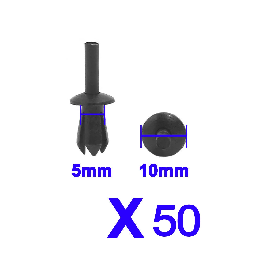 

50 шт. Автомобильные пластиковые Заклепки, фиксаторы для подкладки двигателя, крепежные зажимы 5 мм, зажимы, универсальные аксессуары для интерьера для BMW