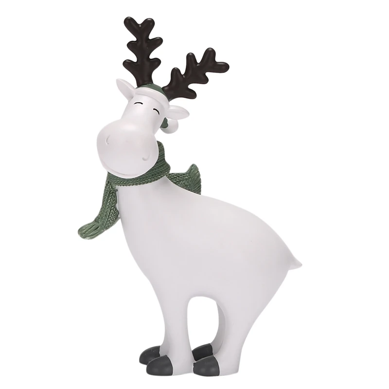 

Белая статуя из смолы для украшения дома, украшение в виде животного для гостиной, подарок на Рождество, забавный олень, Современное украшен...