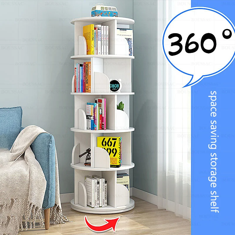 

Вращающаяся на 360 ° деревянная книжная полка, детская книга для рисунков, необычная компактная книжная полка, стеллаж для хранения с полкой, ...