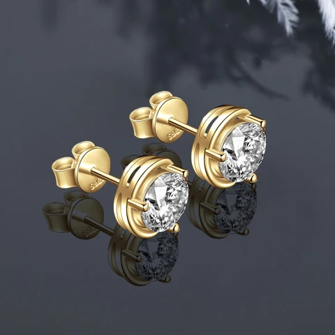 Серьги-гвоздики IOGOU Муассанит 925 серебро