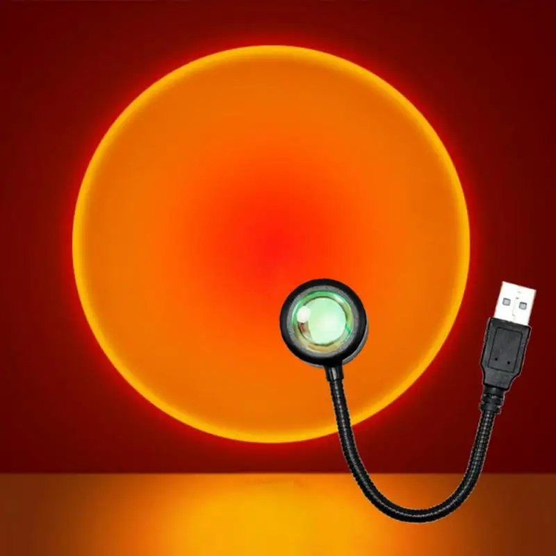 

Светодиодный ночник с закатом, Радужный неоновый ночник с USB, переносной светильник для спальни, кофейни, декоративная лампа