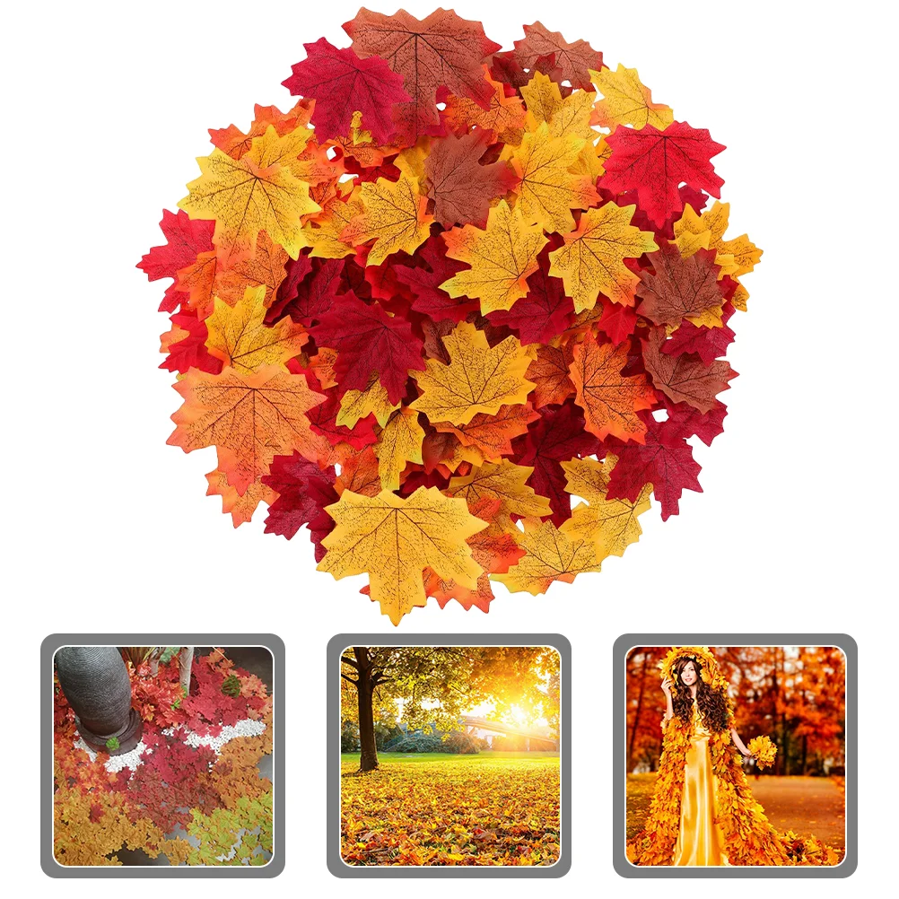 

Leaves Fall Maple Autumn Leaf Artificial Thanksgiving Fake Partydecoration Tree Skirt Decorations Crafts Table Harvest Decor