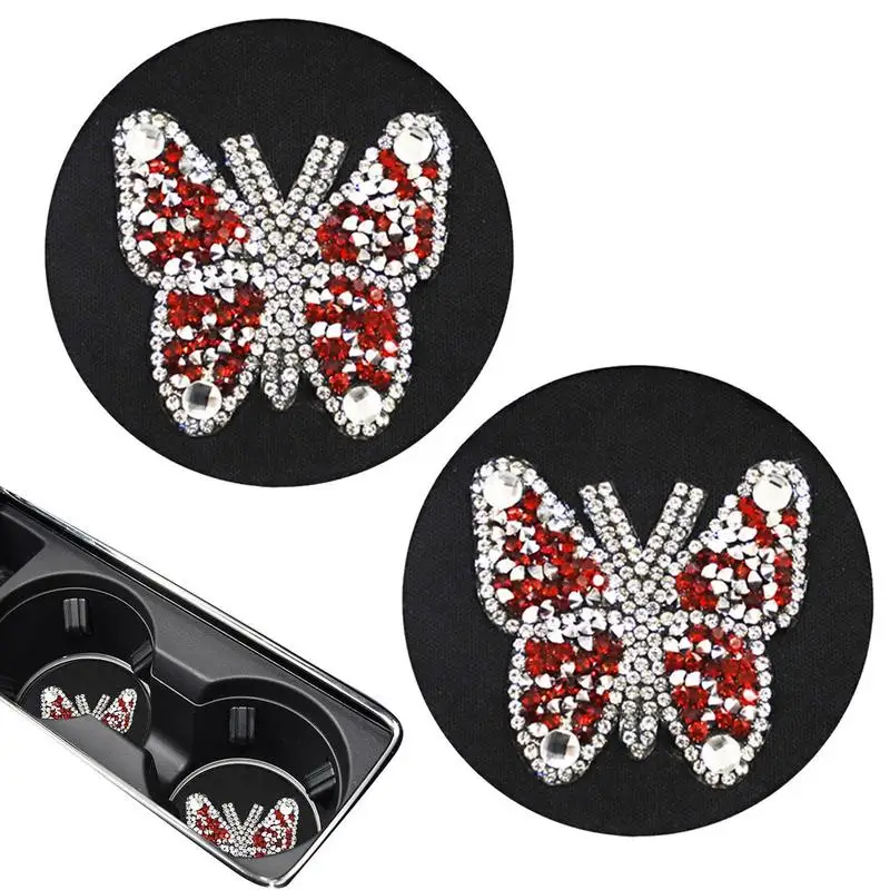 

Car Cup Holder Coaster 2 Pieces Universal Vehicle Cup Holders 2.75 Inch Anti-Slip Crystal Rhinestone Drink Car Cup Mat Universal