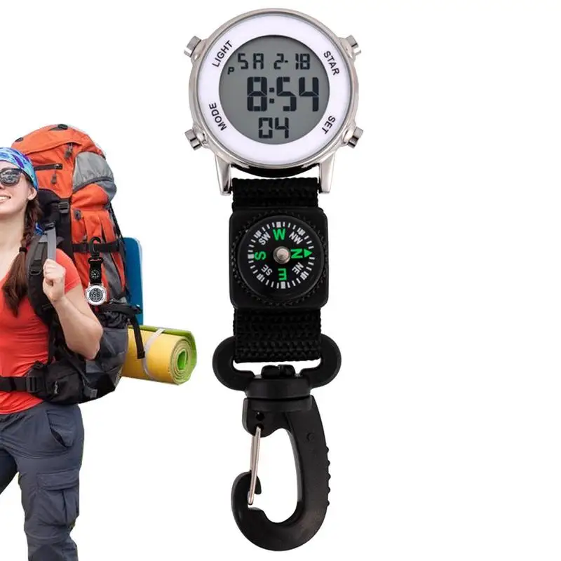 

Карабин, карманные часы с зажимом, кварцевые часы, рюкзак, карманные наручные кварцевые часы с зажимом, светится в темноте с будильником, датой, неделей