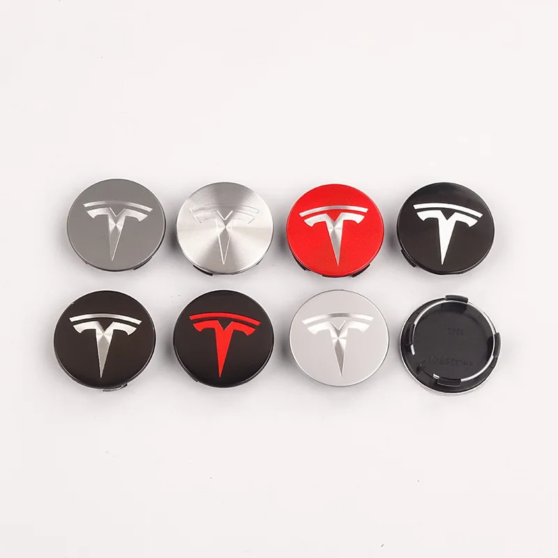 

4PCS FOR Tesla Model 3 S X Set Aero Wheel Cap Kit Center Logo Emblem Modification Hub Cover Auto Accessories 56MM Trim Emblem