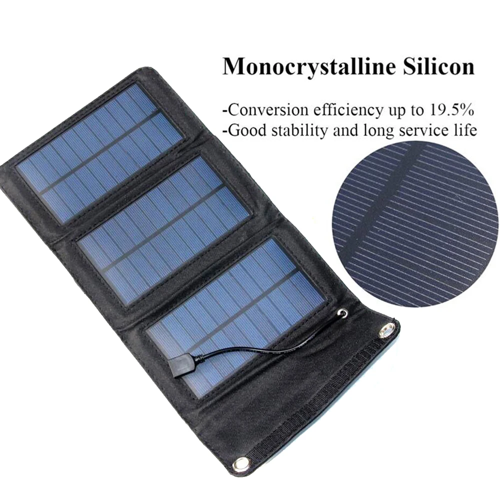 outdoor usb portable solar panel for mobile phone battery hiking camping foldable solar plate emergency power solar cell charger free global shipping