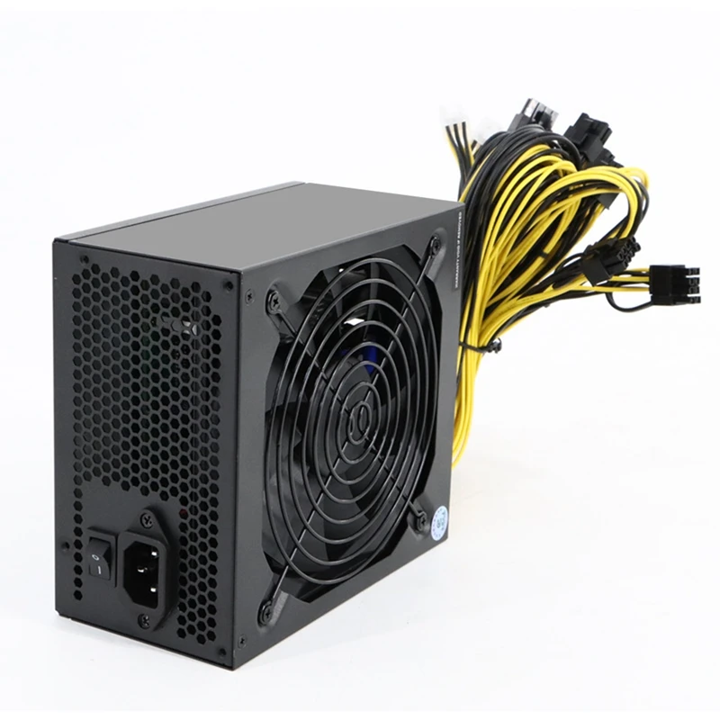 

2000W ATX ETH Mining Power Supply For Mining Bitcoin 180V-264V 90% E Supports 8 Card Platform 16 8P Ports 4U Single