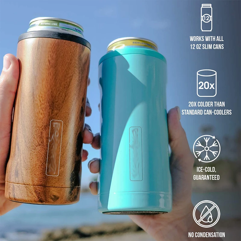 12oz Vacuum Beer Thermos Double Wall Outdoor Cold-Keeping Juice Cola Cans Bottle Creative 304 Stainless Steel Beer Cooler Cups