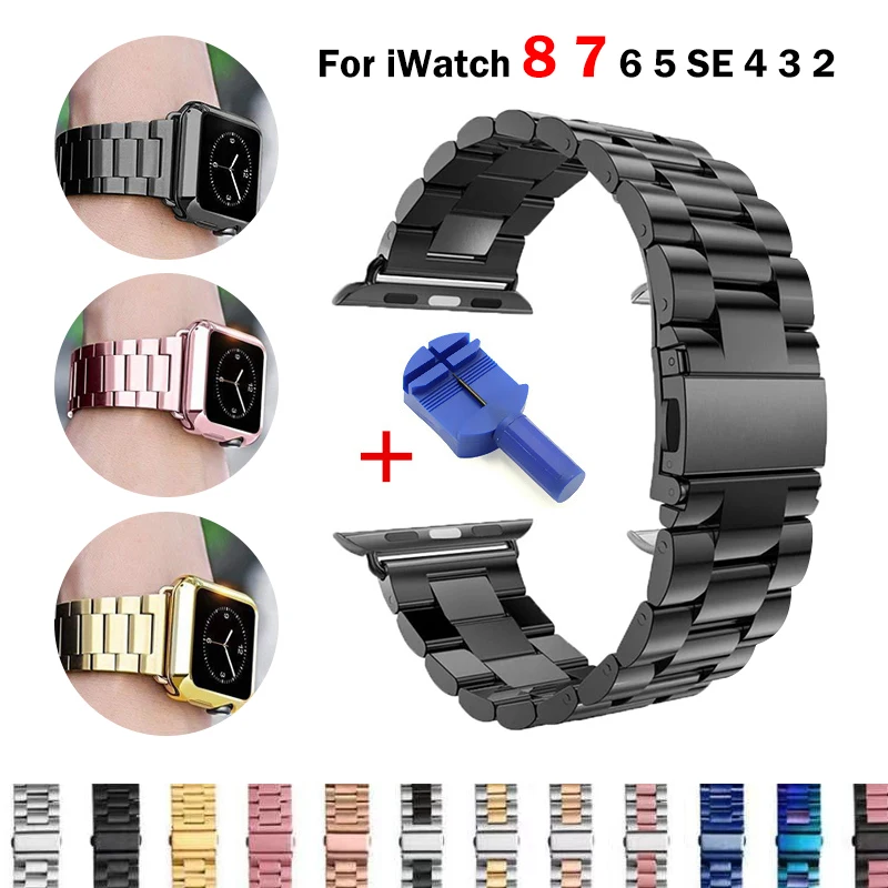 

Metal strap for Apple watch UItra 8 7 6 5 4 SE band 49mm 45mm 44mm 41mm stainless stee replacement strap for iwatch 3 42mm 38mm