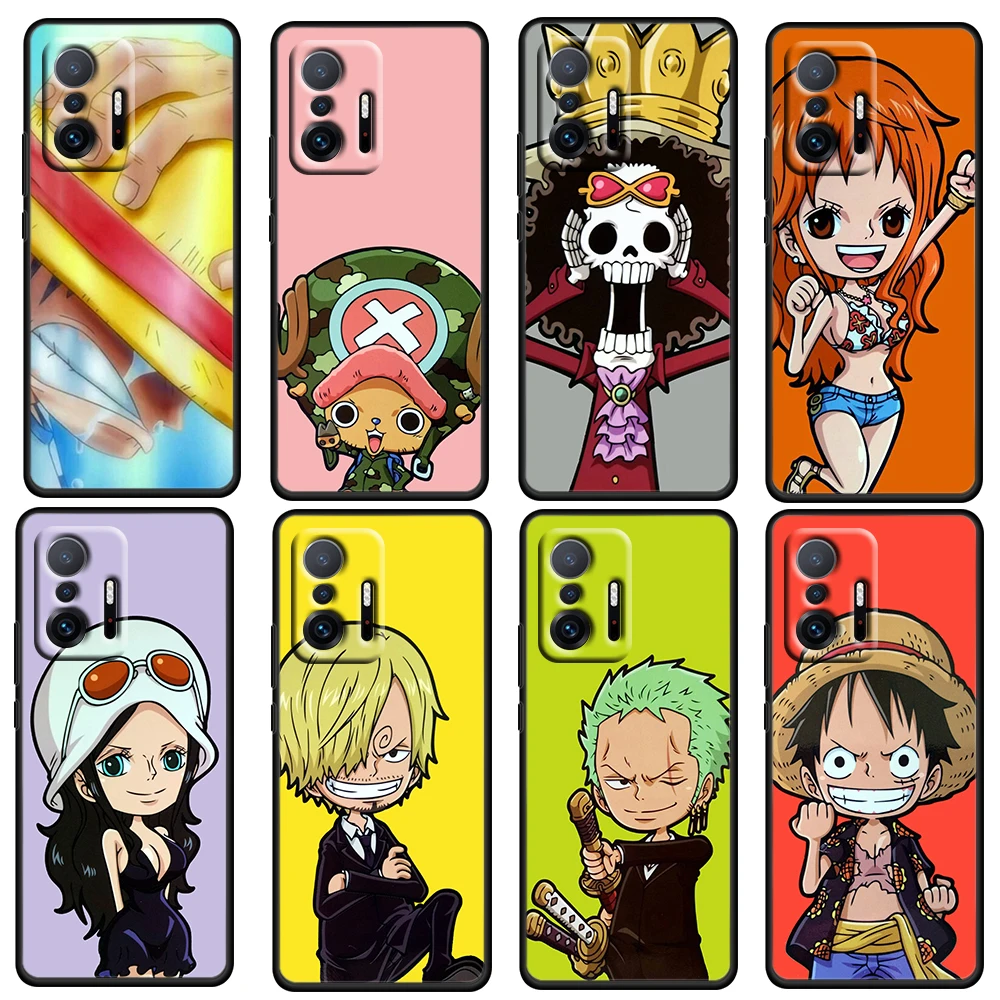 

One Piece Cute Luffy For Xiaomi Mi 12 11 10 Ultra 11T 10T Lite Note10 Pro 10 5G TPU Soft Black Silicone Phone Case Funda Coque