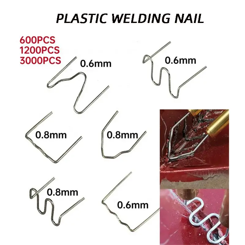 3000PCS 1200PCS Or 600PCS Plastic Welding Nails for Car Bumpers Plastic Parts Repair Welding Repair Box Plastic