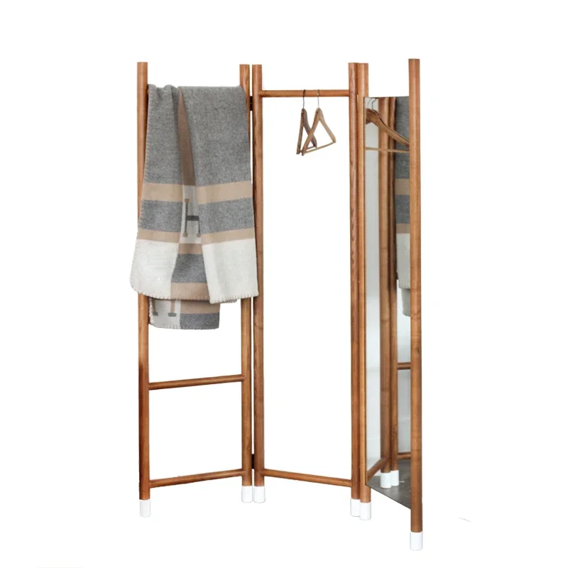 

Creative Mirror Screen Rack Simple Niche Living Room Semi-Covering Storage Rack Coat Rack Partition Wall