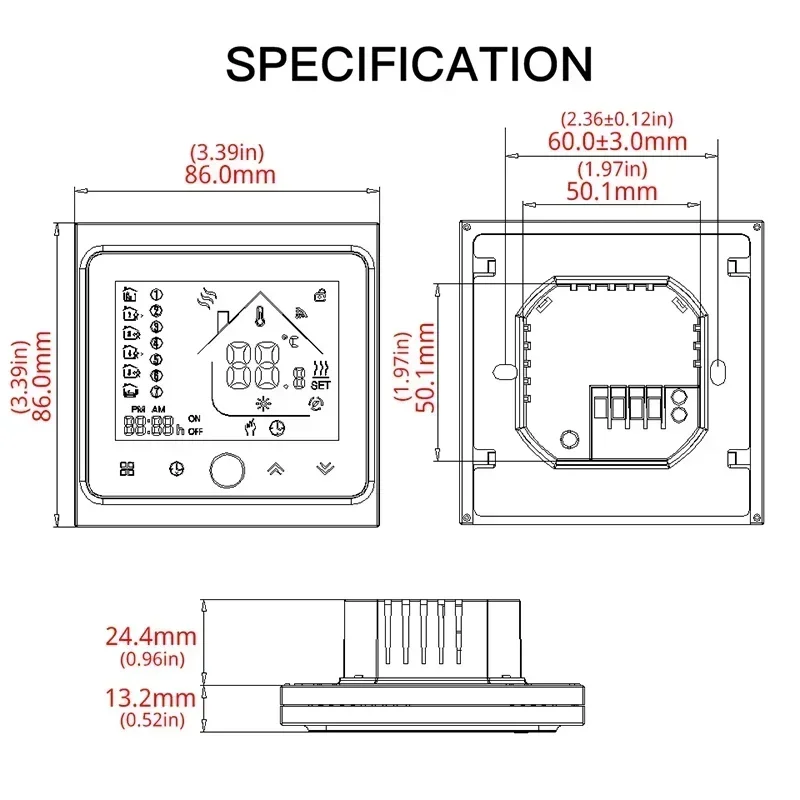 Smart Zigbee Tuya Alexa WIFI сенсорный термостат водный электрический подогрев пола водяной