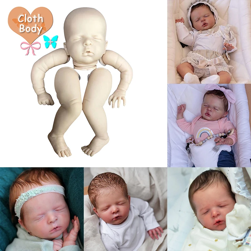 

20inch Reborn Doll Kit Luisa Lifelike Soft Touch Unpainted Unfinished DIY Doll Parts with Cloth Body