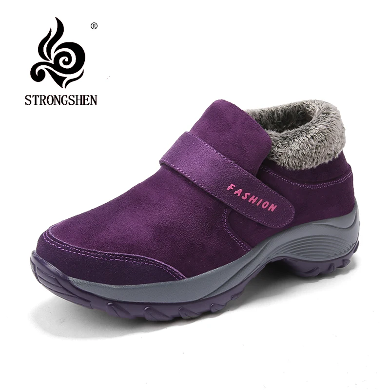 STRONGSHEN Women's Shoes Winter Outdoor Classic Casual Non-slip Wear-resistant Hiking Sneakers