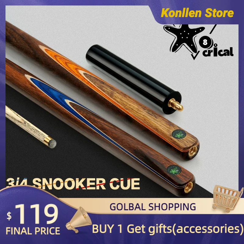 

CRICAL Snooker Cue case Billiard 10-10.2mm tip 3/4 split pool cue professional ash wood shaft handmade stick pool cue with shell