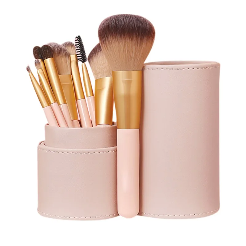 

9 PCS Candy Makeup Brush Set With PU Box Blush For Eye shadow Concealer Lip Cosmetics Make Up For Powder Foundation Beauty