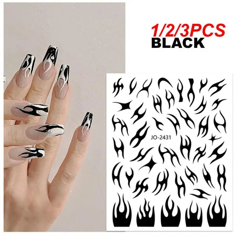 

1/2/3PCS Butterfly Nail Stickers Ballet Ribbon Fire Sticker Shinny Star Heart Tips Decals Nail Self Adhesive Nail Arts