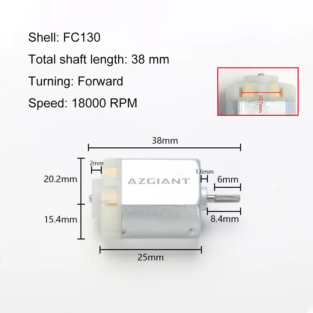 

FC130 DC Motor 18000 RPM 38mm DIY Repair Engine For Car Replacement Power OEM Accesseries Forward Rotation Toy High Quality