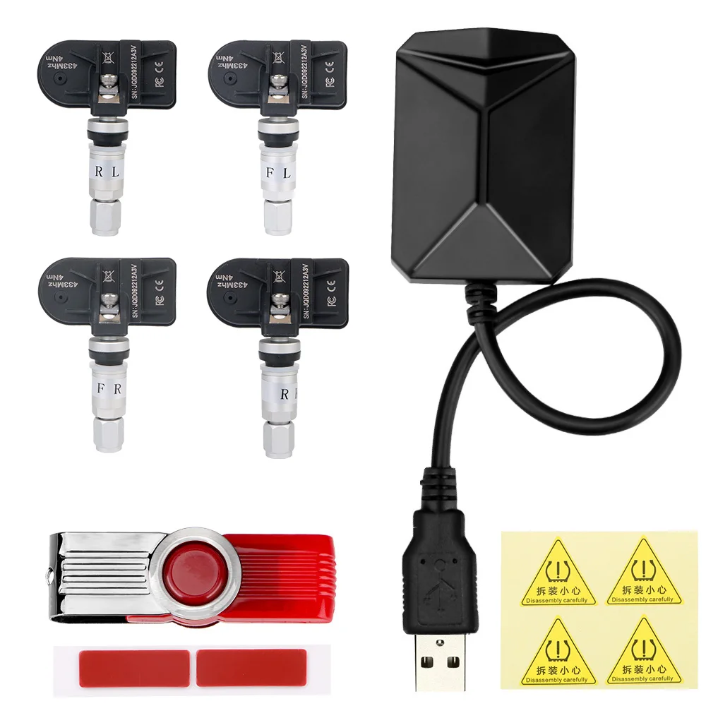 

Система контроля давления в шинах, прибор для контроля давления в шинах с 4 датчиками, Android, USB